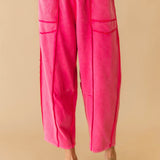 Barrel Knit Pants | Fuchsia