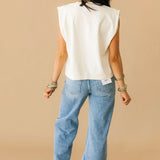 Tiger Rhinestone Collar Muscle Tee