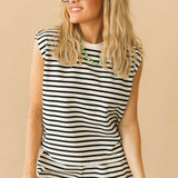 Black Stripe Tank Pant Set