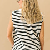 Black Stripe Tank Pant Set
