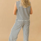 Black Stripe Tank Pant Set