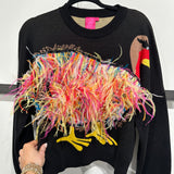 Black Feather Turkey Sweater | Queen Of Sparkles