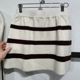 White & Brown Stripe Skirt | Queen Of Sparkles
