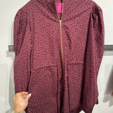 Maroon Jeweled Long Sleeve Zipper Romper | Queen Of Sparkles