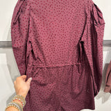 Maroon Jeweled Long Sleeve Zipper Romper | Queen Of Sparkles