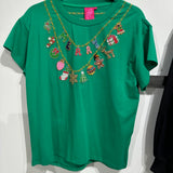 Bright Green Christmas Necklace Tee | Queen Of Sparkles