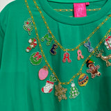Bright Green Christmas Necklace Tee | Queen Of Sparkles