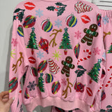 Light Pink Christmas Icons Sweatshirt | Queen Of Sparkles