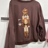 Brown Espresso Martini Serving Nutcracker Sweatshirt | Queen Of Sparkles