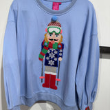 Powder Blue Skiing Nutcracker Sweatshirt | Queen Of Sparkles