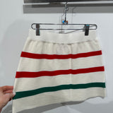White, Red & Green Stripe Skirt | Queen Of Sparkles