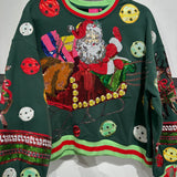 Dark Green Vintage Jingle Bell Santa Sweatshirt | Queen Of Sparkles