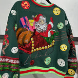 Dark Green Vintage Jingle Bell Santa Sweatshirt | Queen Of Sparkles
