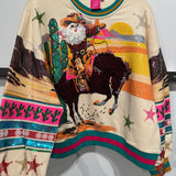 Multi Vintage Cowboy Santa Sweatshirt | Queen Of Sparkles