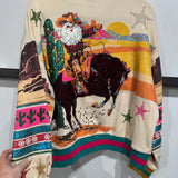 Multi Vintage Cowboy Santa Sweatshirt | Queen Of Sparkles