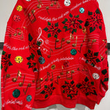 Red Christmas Music Notes Sweatshirt | Queen Of Sparkles