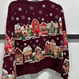 Plum Snowy Christmas Village Sweatshirt | Queen Of Sparkles