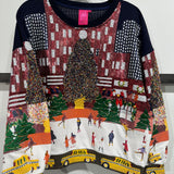 Multi Sequin Rockefeller Center At Christmas Sweatshirt | Queen Of Sparkles