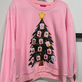 Pink Mahjong Christmas Tree Sweatshirt | Queen Of Sparkles