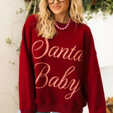 Santa Baby Sweatshirt | Burgundy