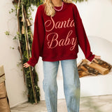 Santa Baby Sweatshirt | Burgundy