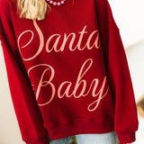Santa Baby Sweatshirt | Burgundy