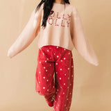 Polka Dot Barrel Pant | Red