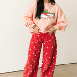 Polka Dot Barrel Pant | Red