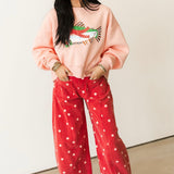 Polka Dot Barrel Pant | Red