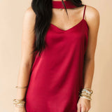 Daliah Maxi Dress W Scarf | Burgundy