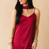 Daliah Maxi Dress W Scarf | Burgundy