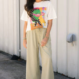 Gingham Wide Leg Pant | Green