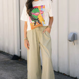 Gingham Wide Leg Pant | Green