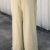 Gingham Wide Leg Pant | Green