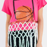 Pink Basketball Net Tee | Queen Of Sparkles