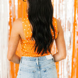 Polka Dot Tube Top W/ Scarf | Orange