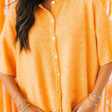 Oversized Button Down Sweater | Orange