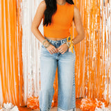 Sleeveless Sweater With Bow | Orange