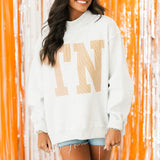 Oversized TN Stripe Mock Neck Pullover