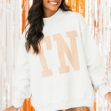 Oversized TN Stripe Mock Neck Pullover