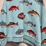 Light Blue Fish Sweatshirt