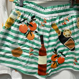 Green & White Stripe Cotton Mimosa Icon Short