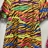 Cotton Neon & Tiger Print Short Sleeve Dress | Queen Of Sparkles