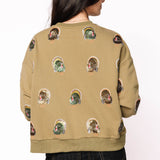 Olive Green Scattered Turkey Sweatshirt | Queen Of Sparkles