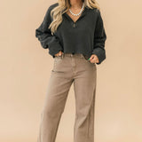 Meg High Rise Side Panel Jean | Milk Tea