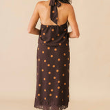 Polka Dot Halter Top | Brown Rust
