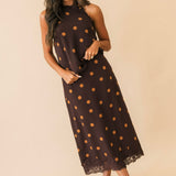 Polka Dot Halter Top | Brown Rust