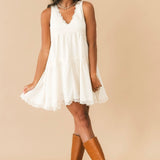 Sweet Details Mini Dress | Cream