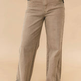 Meg High Rise Side Panel Jean | Milk Tea