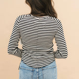Easy Does It Stripe Tee | Black